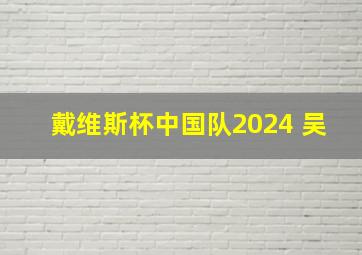 戴维斯杯中国队2024 吴